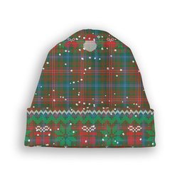 ScotsTee Shop Scottish Wilson Janet Ancient Clan Tartan Plaid Christmas Deer Snowman Snowflake Bell Knit Beanie