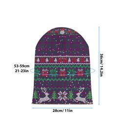 ScotsTee Shop Scottish Wardlaw Tartan Plaid Christmas Deer Snowman Snowflake Bell Knit Beanie