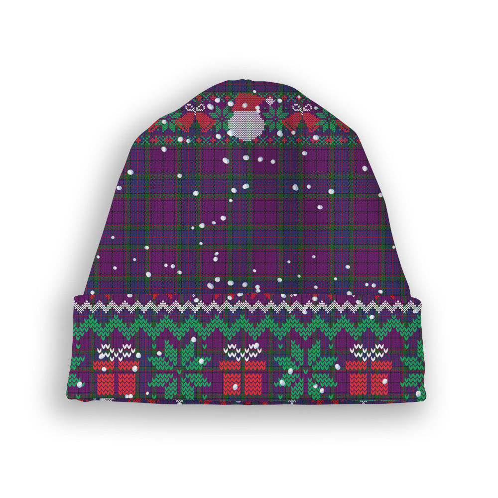 ScotsTee Shop Scottish Wardlaw Tartan Plaid Christmas Deer Snowman Snowflake Bell Knit Beanie