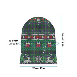ScotsTee Shop Scottish Wood Modern Tartan Plaid Christmas Deer Snowman Snowflake Bell Knit Beanie