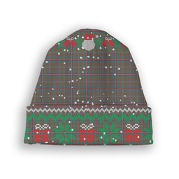 ScotsTee Shop Scottish Young Weathered Clan Tartan Plaid Christmas Deer Snowman Snowflake Bell Knit Beanie