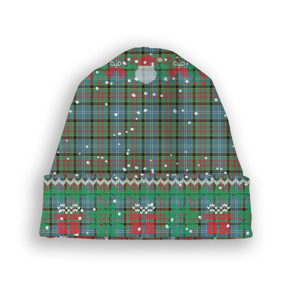 ScotsTee Shop Scottish Walkinshaw Tartan Plaid Christmas Deer Snowman Snowflake Bell Knit Beanie