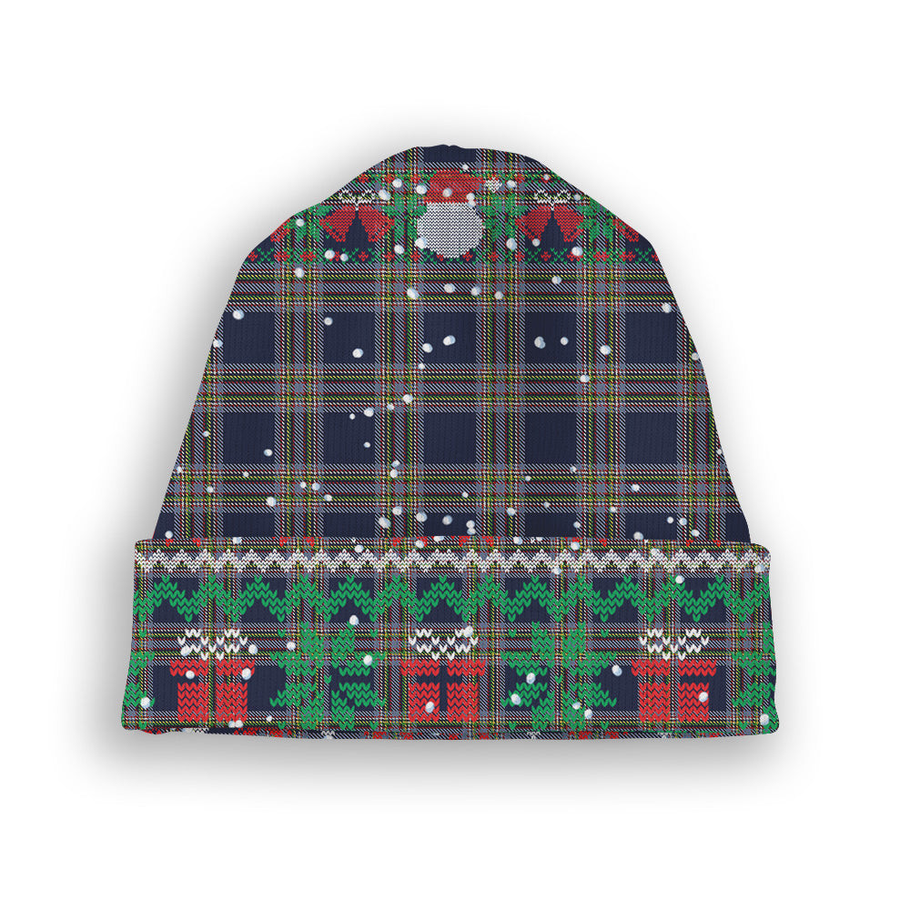 ScotsTee Shop Scottish Yorston (2014) Tartan Plaid Christmas Deer Snowman Snowflake Bell Knit Beanie