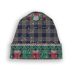 ScotsTee Shop Scottish Yorston (2014) Tartan Plaid Christmas Deer Snowman Snowflake Bell Knit Beanie