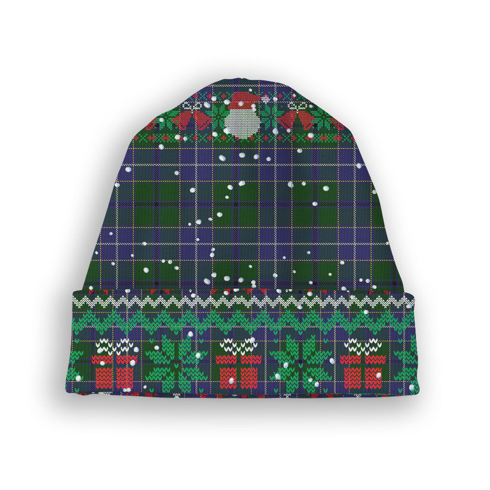 ScotsTee Shop Scottish Wishart Hunting Tartan Plaid Christmas Deer Snowman Snowflake Bell Knit Beanie