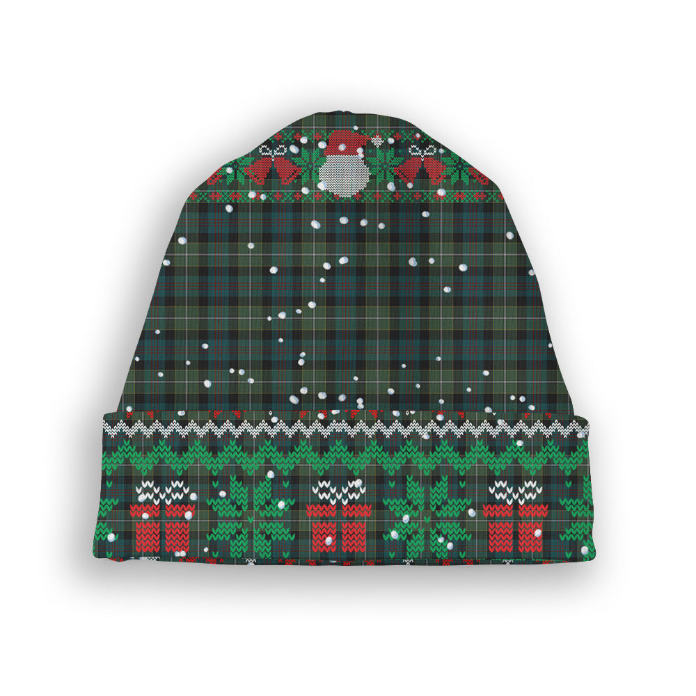 ScotsTee Shop Scottish Whitson Tartan Plaid Christmas Deer Snowman Snowflake Bell Knit Beanie