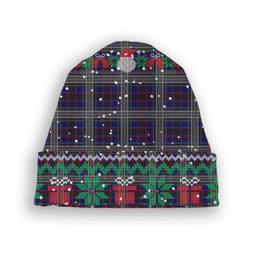 ScotsTee Shop Scottish Yates Tartan Plaid Christmas Deer Snowman Snowflake Bell Knit Beanie