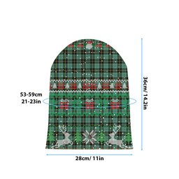 ScotsTee Shop Scottish Wallace Hunting Ancient Tartan Plaid Christmas Deer Snowman Snowflake Bell Knit Beanie