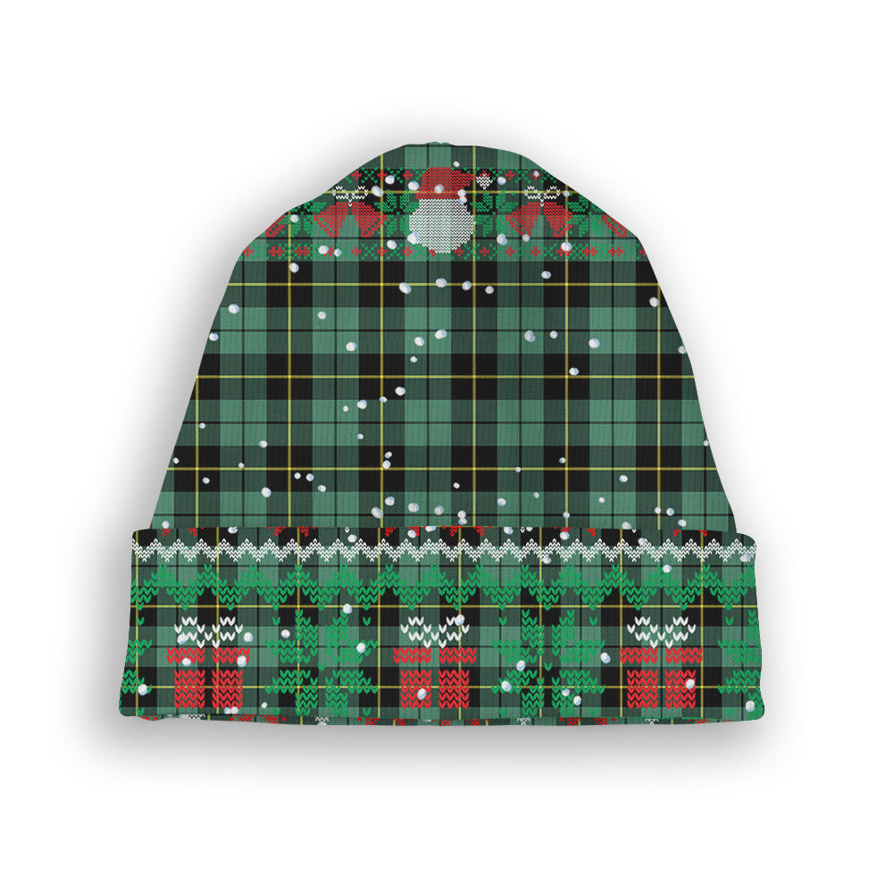 ScotsTee Shop Scottish Wallace Hunting Ancient Tartan Plaid Christmas Deer Snowman Snowflake Bell Knit Beanie