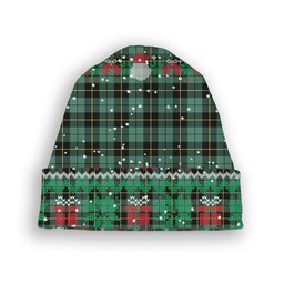 ScotsTee Shop Scottish Wallace Hunting Ancient Tartan Plaid Christmas Deer Snowman Snowflake Bell Knit Beanie