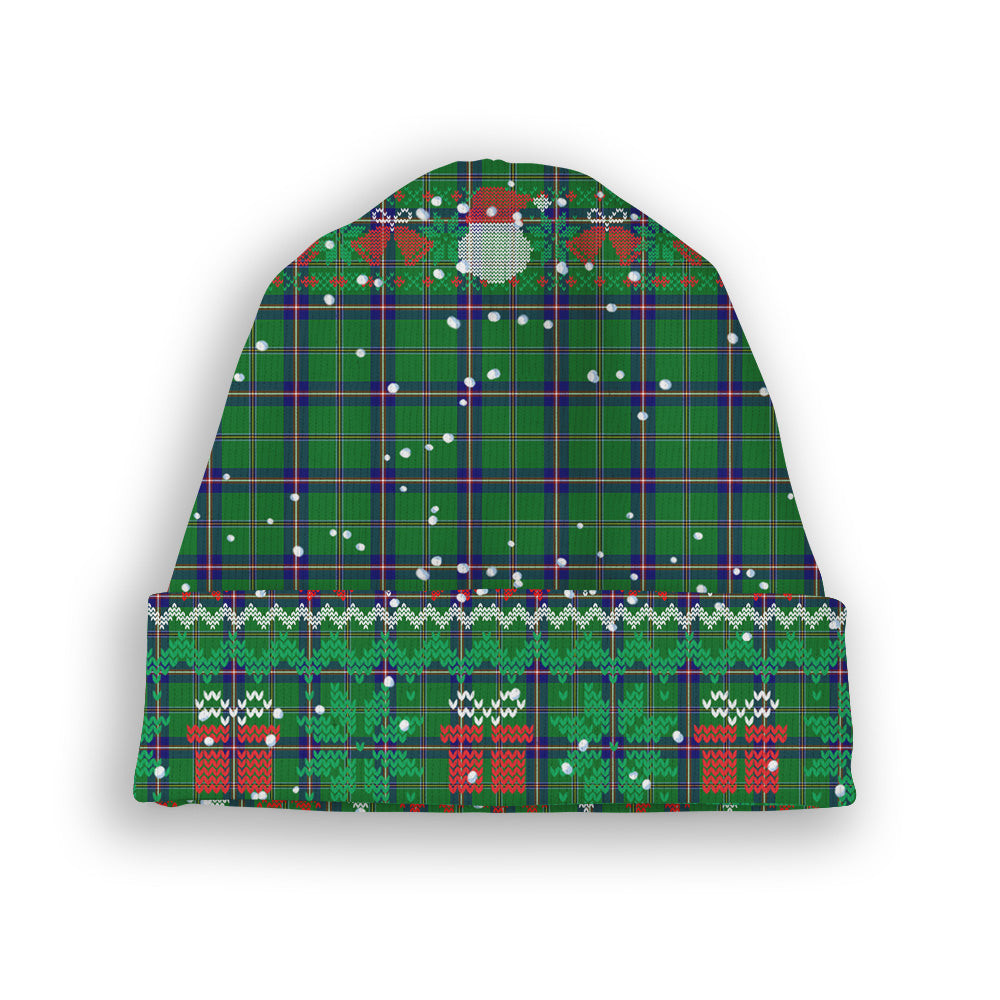 ScotsTee Shop Scottish Washington State Tartan Plaid Christmas Deer Snowman Snowflake Bell Knit Beanie