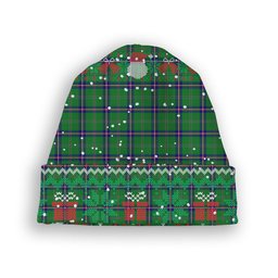 ScotsTee Shop Scottish Washington State Tartan Plaid Christmas Deer Snowman Snowflake Bell Knit Beanie