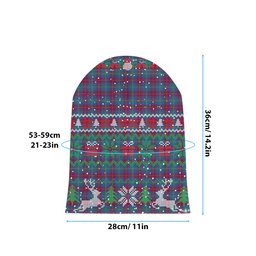 ScotsTee Shop Scottish Yarns to Yearn For Tartan Plaid Christmas Deer Snowman Snowflake Bell Knit Beanie