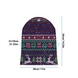ScotsTee Shop Scottish Wedderburn Tartan Plaid Christmas Deer Snowman Snowflake Bell Knit Beanie