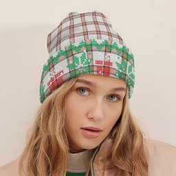 ScotsTee Shop Scottish Young Christina Ancient Tartan Plaid Christmas Deer Snowman Snowflake Bell Knit Beanie