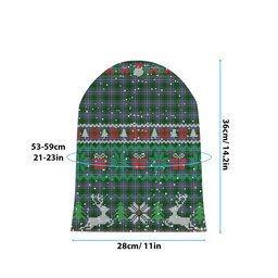 ScotsTee Shop Scottish Wishart Hunting SC Tartan Plaid Christmas Deer Snowman Snowflake Bell Knit Beanie