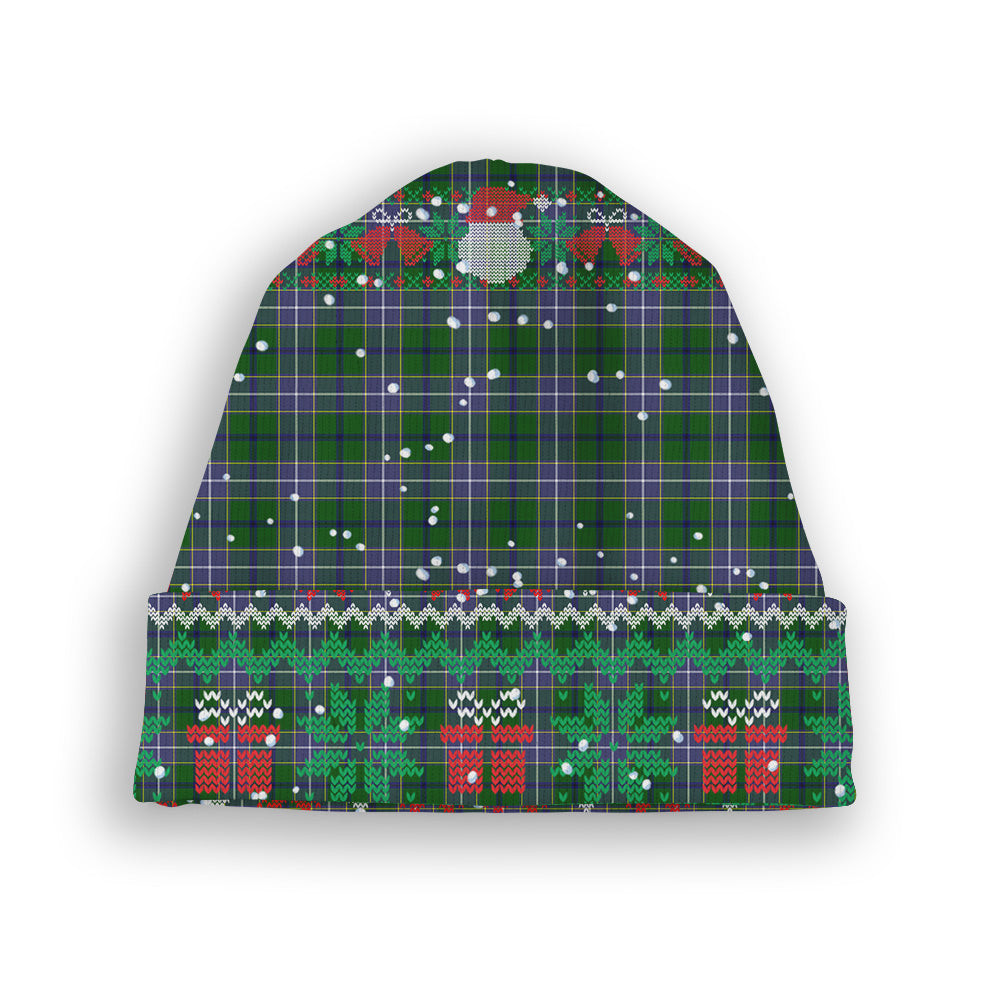 ScotsTee Shop Scottish Wishart Hunting SC Tartan Plaid Christmas Deer Snowman Snowflake Bell Knit Beanie