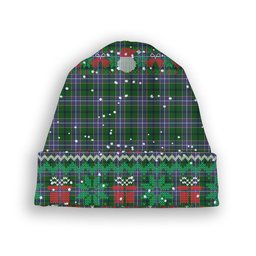 ScotsTee Shop Scottish Wishart Hunting SC Tartan Plaid Christmas Deer Snowman Snowflake Bell Knit Beanie