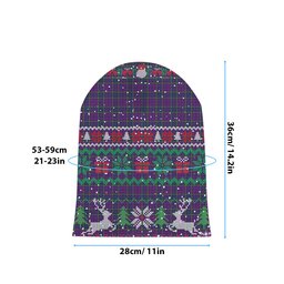 ScotsTee Shop Scottish Wardlaw Modern Tartan Plaid Christmas Deer Snowman Snowflake Bell Knit Beanie