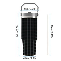 ScotsTee Shop Scottish Absolute Darkness Tartan Flip Straw Tumbler 20oz 30oz