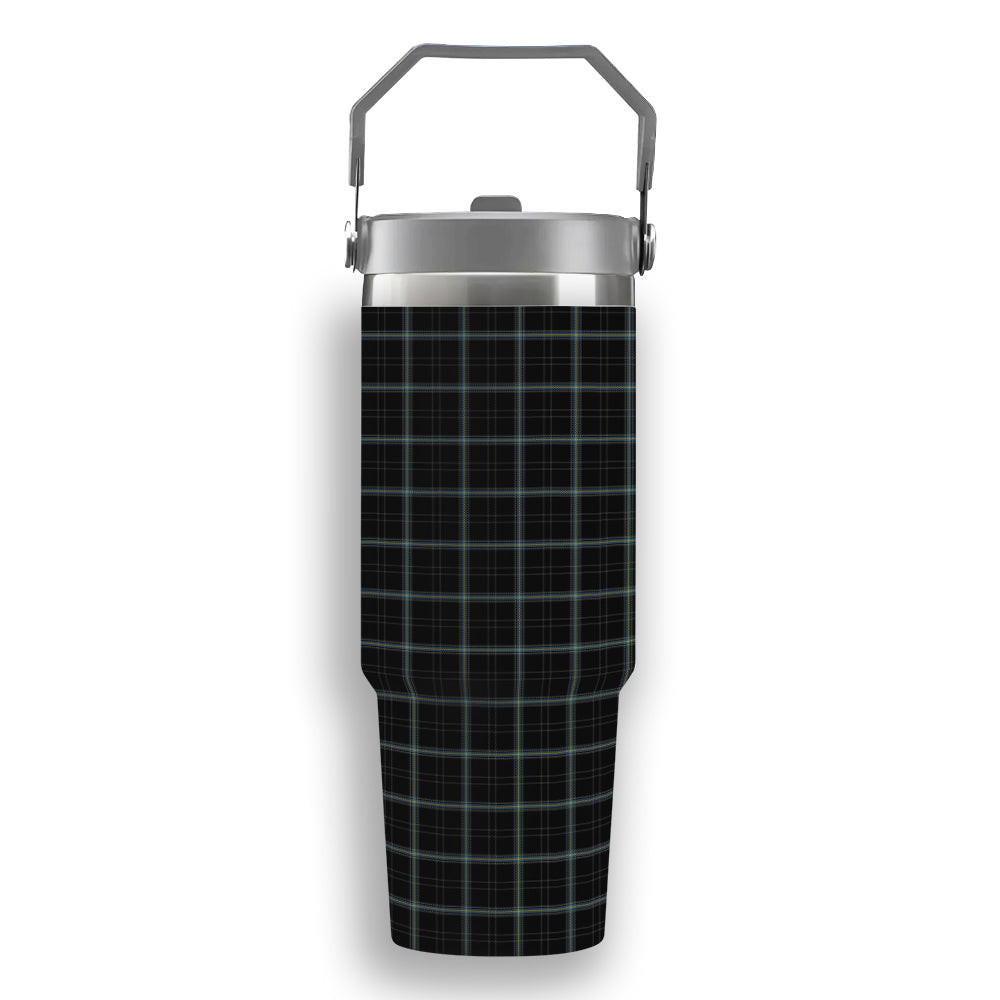 ScotsTee Shop Scottish Absolute Darkness Tartan Flip Straw Tumbler 20oz 30oz