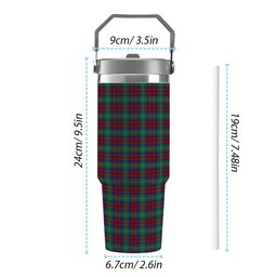 ScotsTee Shop Scottish Akins Tartan Flip Straw Tumbler 20oz 30oz