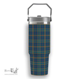 ScotsTee Shop Scottish Balfour Blue  Ancient Tartan Flip Straw Tumbler 20oz 30oz