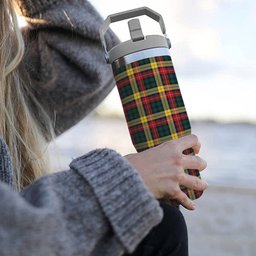 ScotsTee Shop Scottish Buchanan Tartan Flip Straw Tumbler 20oz 30oz