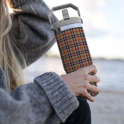 ScotsTee Shop Scottish Bruce of Kinnaird Ancient Tartan Flip Straw Tumbler 20oz 30oz