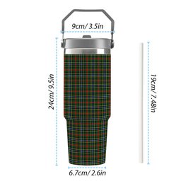 ScotsTee Shop Scottish Bisset SC Tartan Flip Straw Tumbler 20oz 30oz