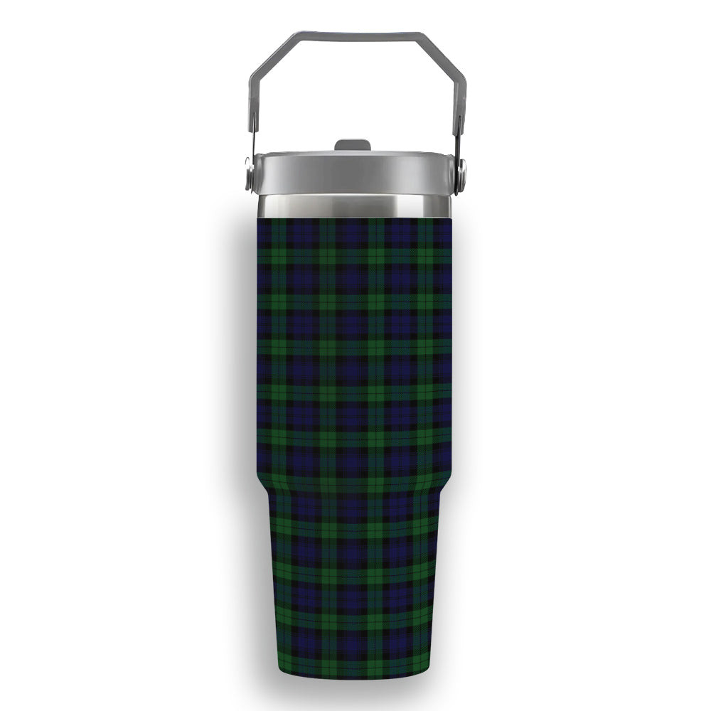 ScotsTee Shop Scottish Black Watch Tartan Flip Straw Tumbler 20oz 30oz
