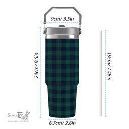 ScotsTee Shop Scottish Barclay Hunting Modern Tartan Flip Straw Tumbler 20oz 30oz
