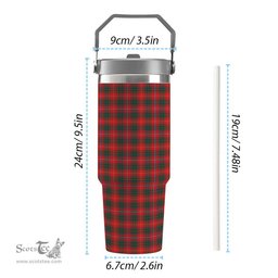 ScotsTee Shop Scottish Bruce County Modern Tartan Flip Straw Tumbler 20oz 30oz