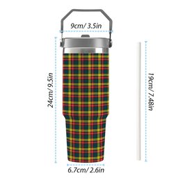 ScotsTee Shop Scottish Buchanan Modern Tartan Flip Straw Tumbler 20oz 30oz