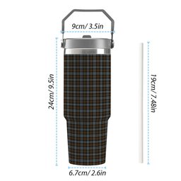ScotsTee Shop Scottish BlackWatch Weathered Tartan Flip Straw Tumbler 20oz 30oz