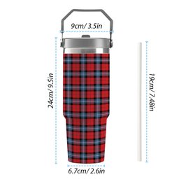 ScotsTee Shop Scottish Baillie of Polkemmet Red Modern Tartan Flip Straw Tumbler 20oz 30oz