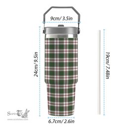 ScotsTee Shop Scottish Crawford Arisaid Dance Modern Tartan Flip Straw Tumbler 20oz 30oz