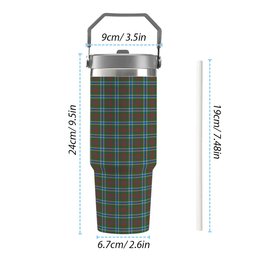 ScotsTee Shop Scottish Currie of Arran Modern Clan Tartan Flip Straw Tumbler 20oz 30oz