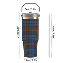 ScotsTee Shop Scottish Cockburn Brown Ancient Tartan Flip Straw Tumbler 20oz 30oz