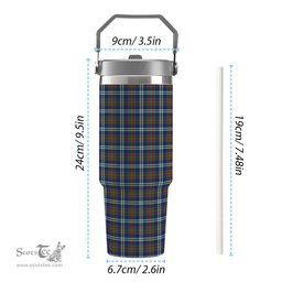 ScotsTee Shop Scottish Cathcart Modern Tartan Flip Straw Tumbler 20oz 30oz