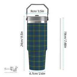 ScotsTee Shop Scottish Cleland Tartan Flip Straw Tumbler 20oz 30oz