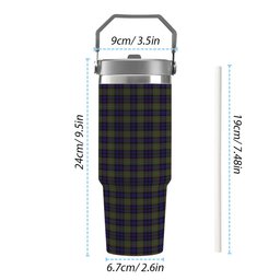 ScotsTee Shop Scottish Clelland SC Tartan Flip Straw Tumbler 20oz 30oz
