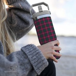 ScotsTee Shop Scottish Crawford Red Modern Tartan Flip Straw Tumbler 20oz 30oz