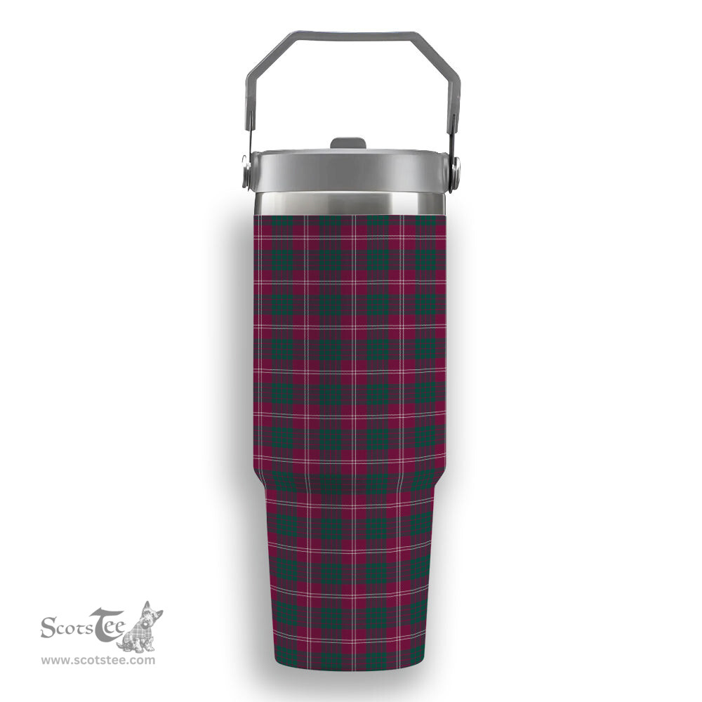 ScotsTee Shop Scottish Crawford Red Modern Tartan Flip Straw Tumbler 20oz 30oz