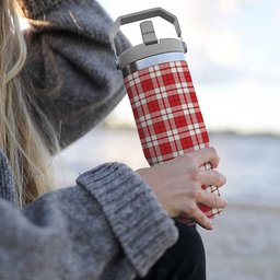 ScotsTee Shop Scottish Cameron Hose Modern Tartan Flip Straw Tumbler 20oz 30oz
