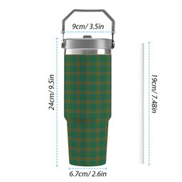 ScotsTee Shop Scottish Cranstoun Ancient Tartan Flip Straw Tumbler 20oz 30oz