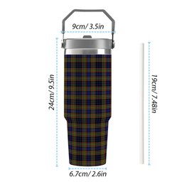 ScotsTee Shop Scottish Clelland Modern Tartan Flip Straw Tumbler 20oz 30oz