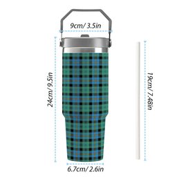 ScotsTee Shop Scottish Calder Ancient Tartan Flip Straw Tumbler 20oz 30oz