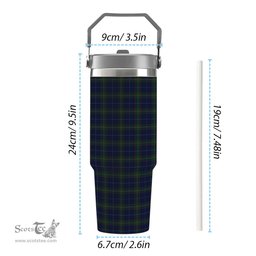 ScotsTee Shop Scottish Carruthers George Tartan Flip Straw Tumbler 20oz 30oz