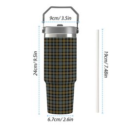 ScotsTee Shop Scottish Campbell Argyll Weathered Tartan Flip Straw Tumbler 20oz 30oz
